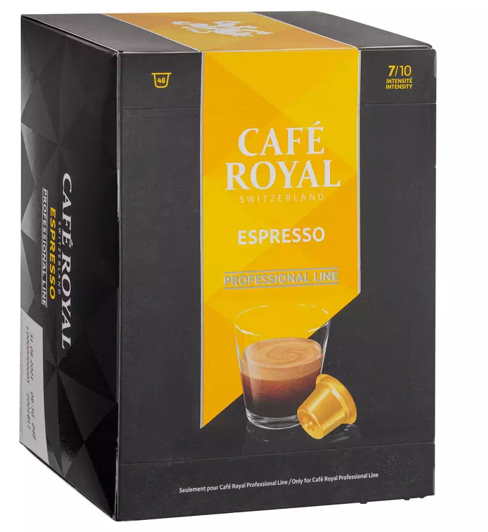 Capsule de café Café Royal Professionel Espresso - Boîte de 48 - Compatible Café Royal Professionnel
