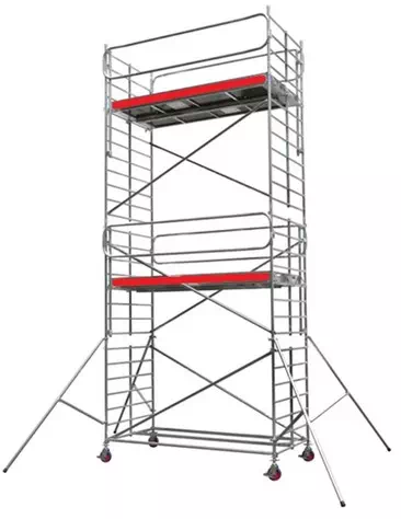 Echafaudage roulant double largeur