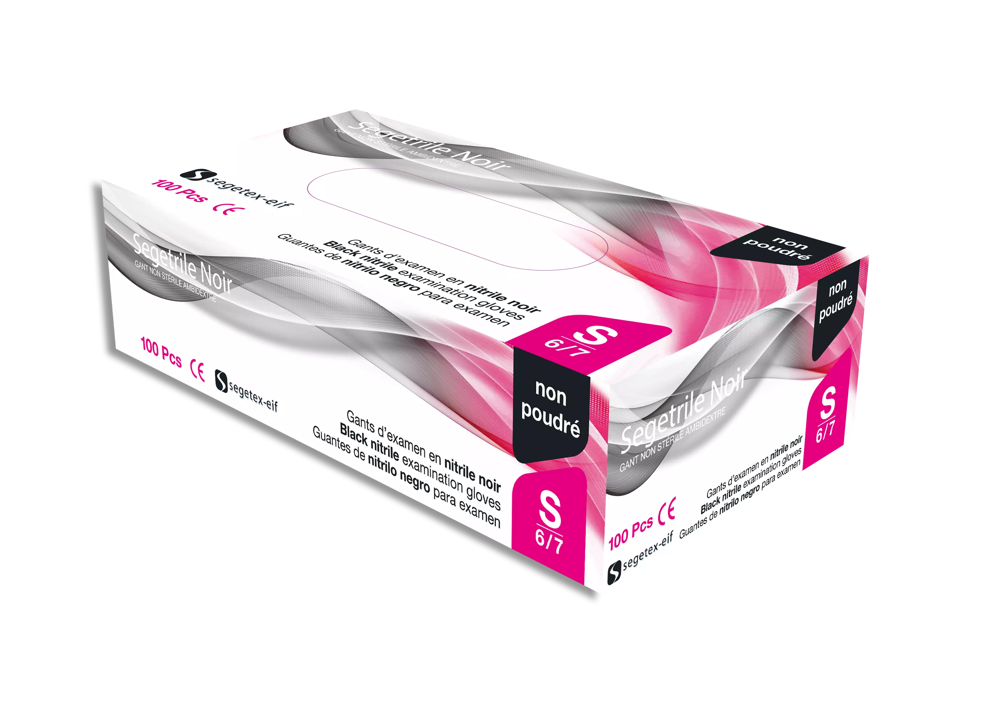 BTE 100 GANTS EXATRILE NOIR NON POUDRE PETIT