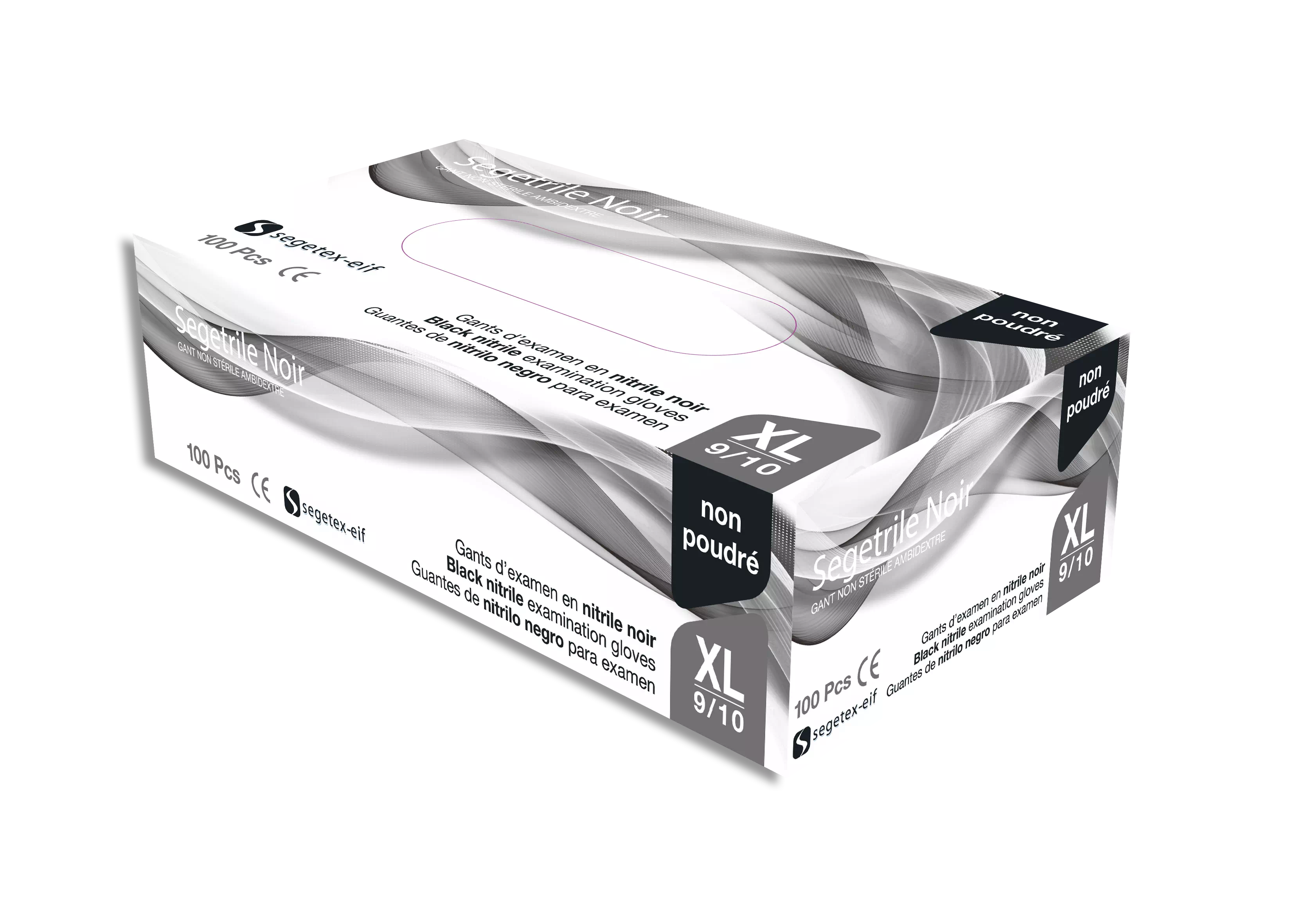 BTE 100 GANTS EXATRILE NOIR NON POUDRE EXTRA GRAND