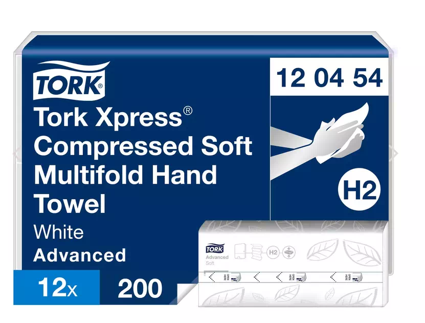 Essuie-mains pliés Tork H2 compressés Tork Xpress Advanced - Sachet de 2400