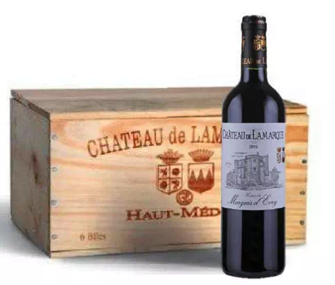 Caisse bois de 6 bouteilles Château de Lamarque 2015/2016