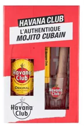 Kit Mojito Rhum HABANA CLUB 3 ans 1 bouteille 70cl + 1 verre collector + 1 pilon + 1 presse-citron