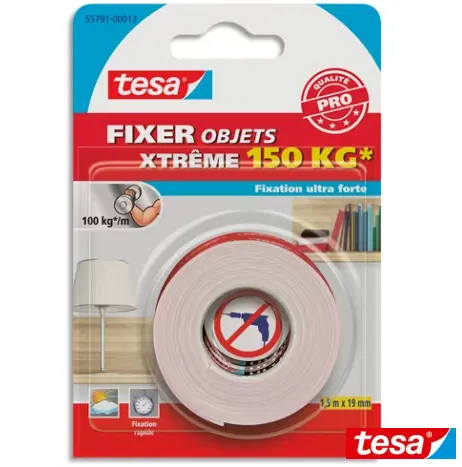 Adhésif de fixation double-face Mounting Extrême 150kg - Largeur 19mm x longueur 1.5m