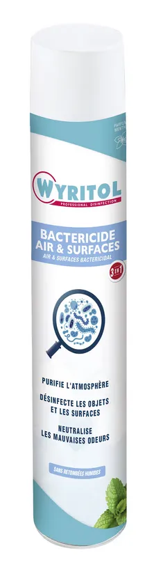 Désodorisant bactéricide Wyritol Professional Desinfection menthe - Aérosol 750 ml