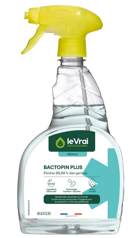 Désinfectant odorisant spécial Milieux médicalisés Bactopin Plus Le Vrai professionnel - Spray 750 m