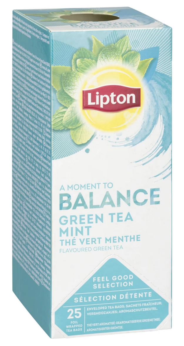 Thé vert menthe Lipton - Boîte de 25 sachets fraîcheur