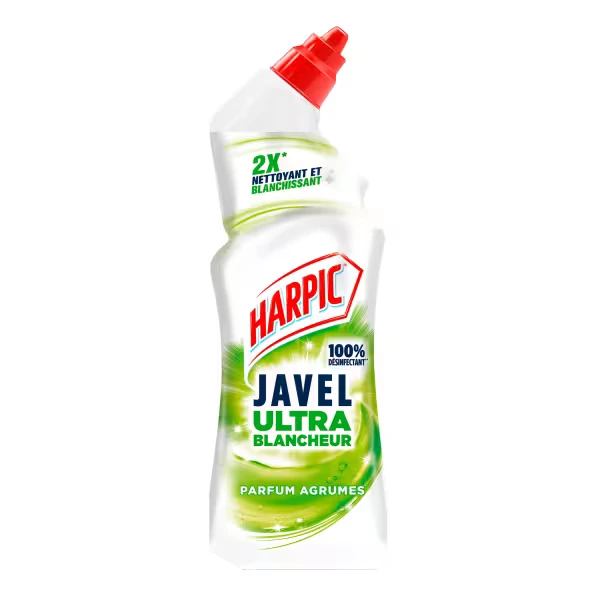 Gel WC Harpic Éclat et blancheur, citron-pamplemousse - Flacon de 750 ml