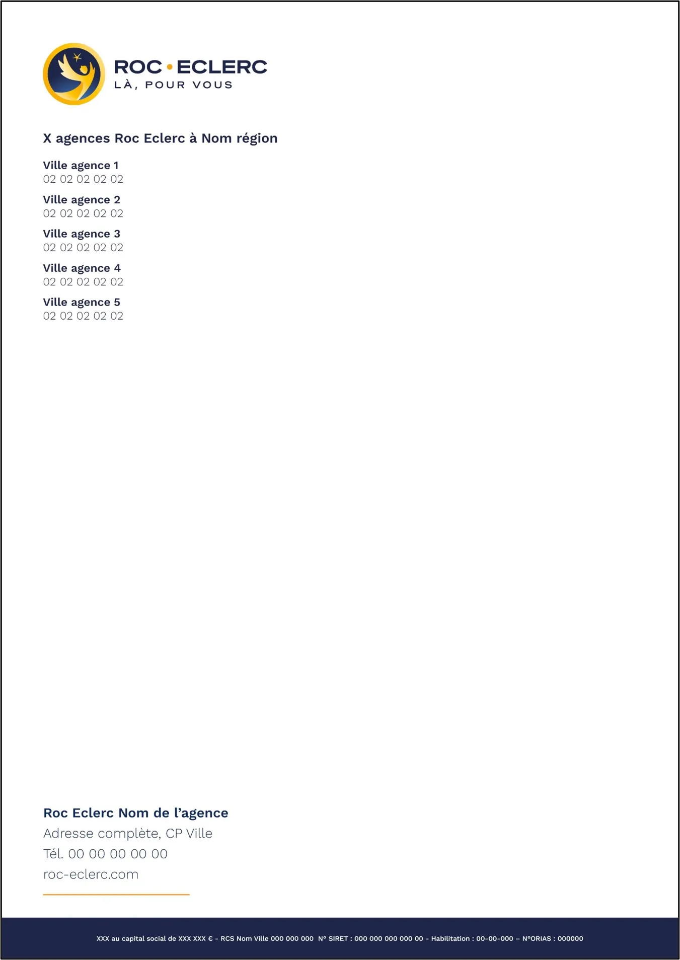 La tête de lettre multi adresses à personnaliser